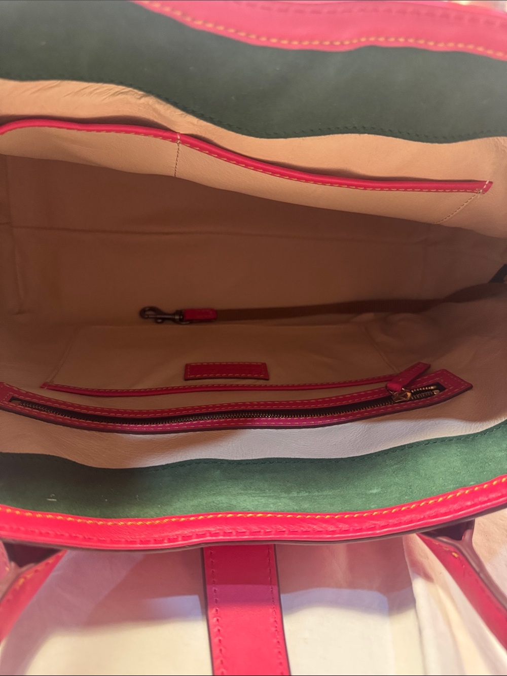 Dooney and Bork Pink Leather Tote Bag with Gold Hardware - Picture 9 of 13
